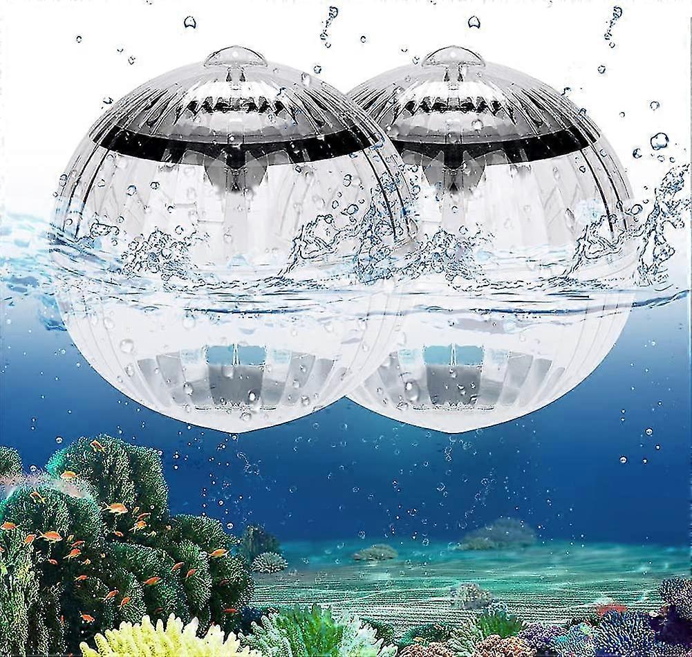 Floating Pool Light Solar 7 Color Changing Led Waterproof Garden Decor 2 Pack