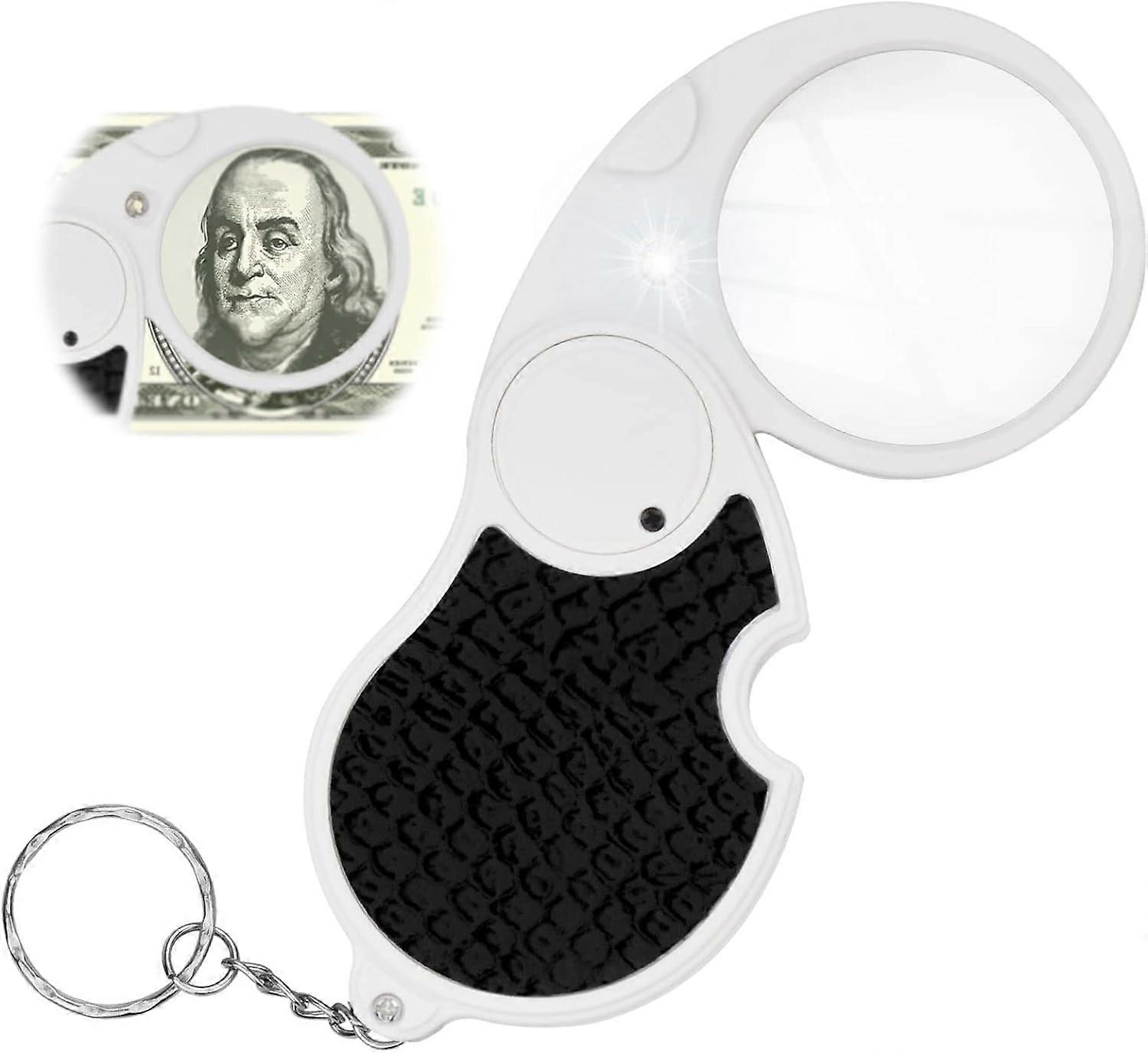 Lighted Magnifying Glass, Folding Magnifying Glass with 5X Light, Magnifying Magnifier with LED Light, High Clarity and Light Weight for Reading, Seni