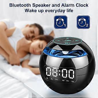 Sveglia Digitale Bluetooth Con Radio FM, Doppio Allarme E Snooze, Doppi Altoparlanti 3W, Porte USB, Batteria 2200mAh, Dimmerabile