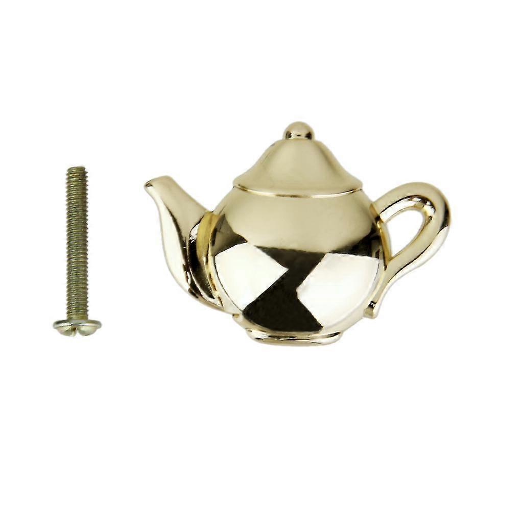 Vintage Teapot Teakettle Door Handles Cabinet Cupboard Knobs Pull Golden