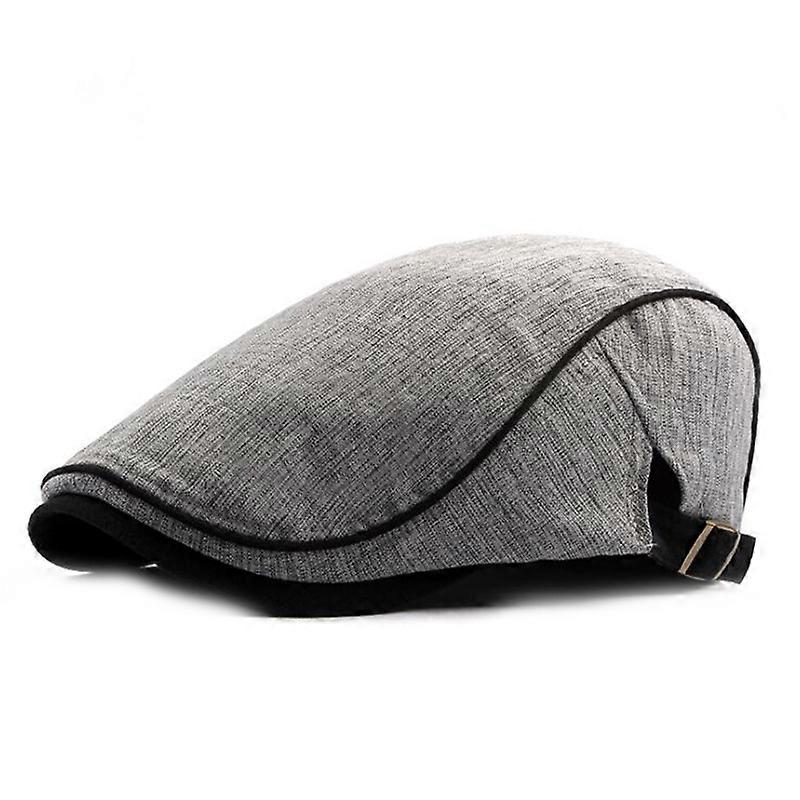 MIMIGO Mens Ivy Classic Newsboy Hat Adjustable Gatsby Flat Cap Breathable Cotton Duckbill Hat Beret Cabbie Spring Summer Accessories