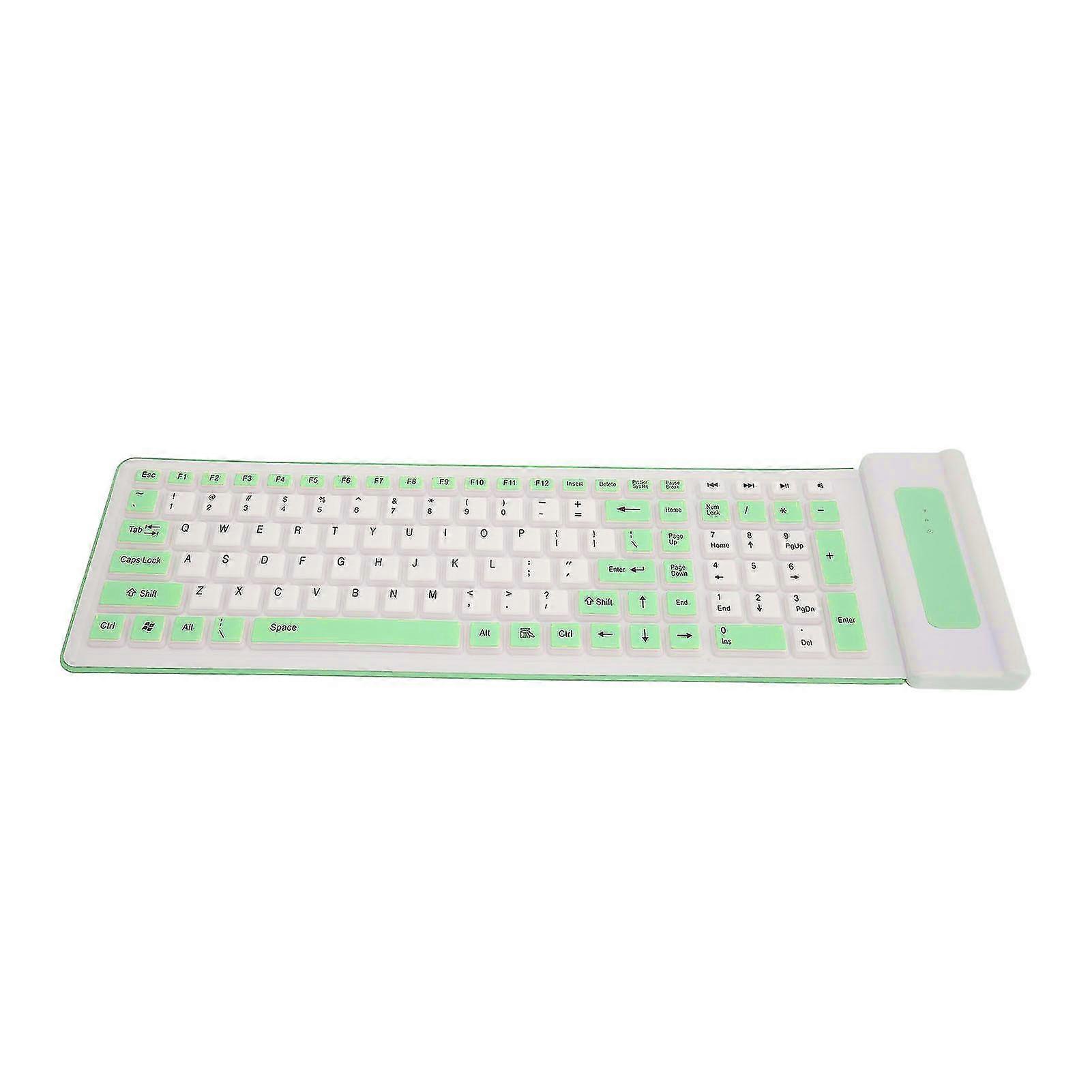 SSRGV Silicone Keyboard 107 Keys 2.4G Wireless USB Foldable Waterproof Dustproof Two Colors Silent Keyboard for PC Laptop