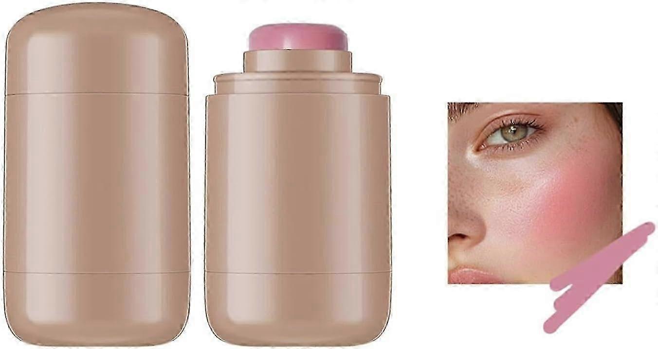 Pocket Blush Stick, Multipurpose Long Lasting Smooth Blush Stick, 3-In-1 Buildable Natural Matte Blush Stick for Cheeks, Eyes, and Lips