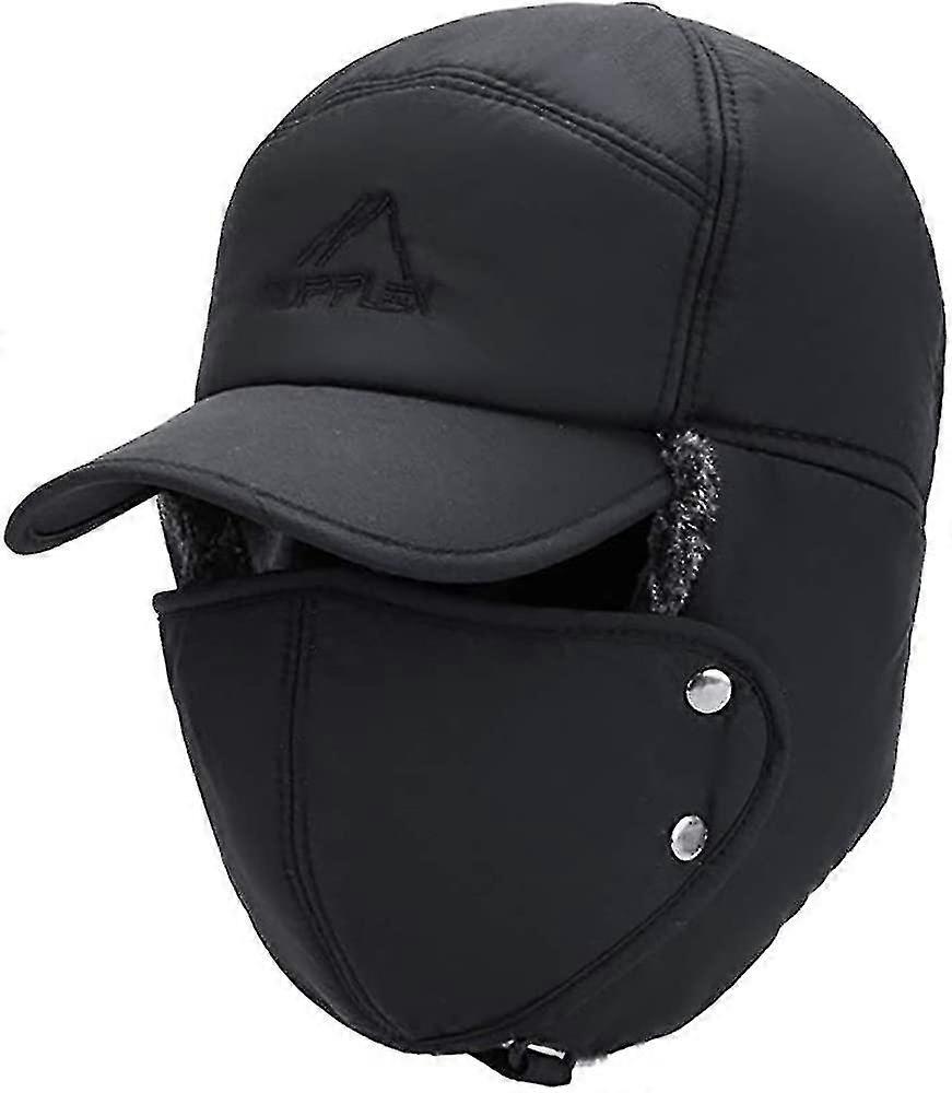 Winter Trapper Hats Warm Bomber Hats With Ear Flap And Face Cover Thermal Fur Trooper Hat Windproof Hats