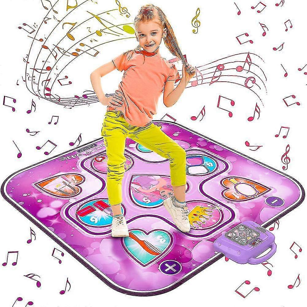 Musical Dancing Mat For Kids Girls  With Led Light Blinking 6 Game Modes Touch Sensitive Early Educational Toy