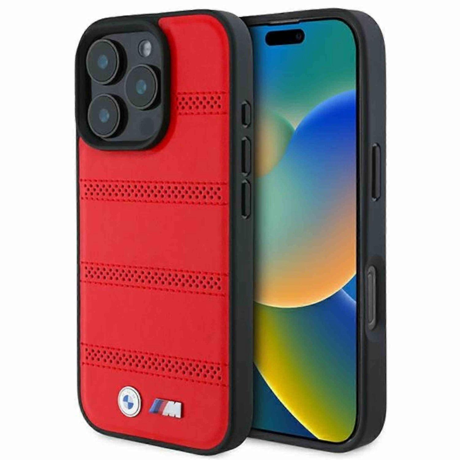 BMW Apple iPhone 16 Pro Hardcase Perforated Stitched Line MagSafe