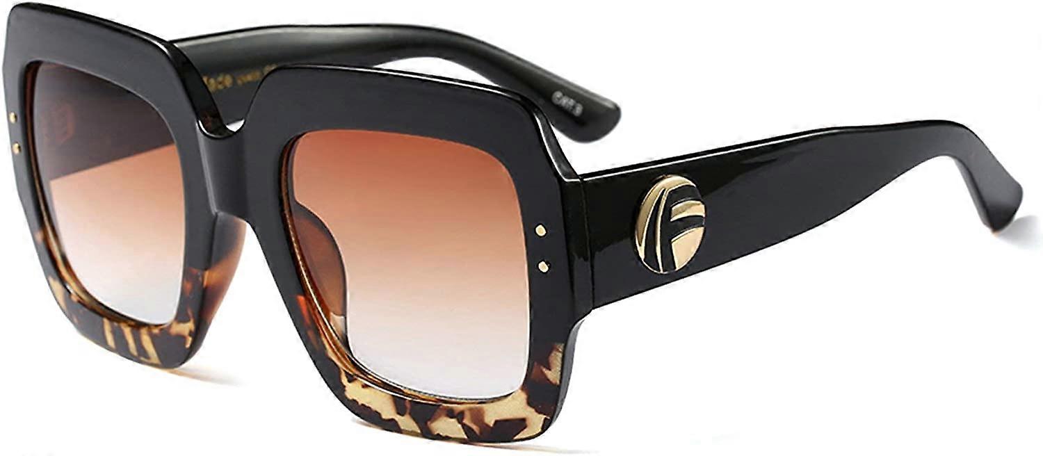 Heytea Oversized Square Lunettes de soleil Multi Teinte Glitter Frame Élégant Inspiré B2276