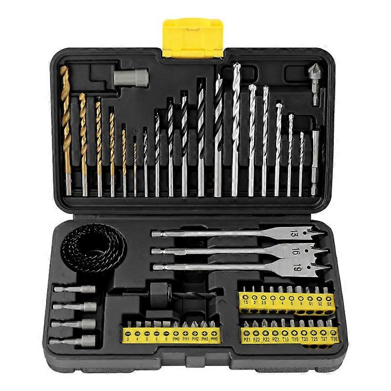 63pcs Drill Bit Combo Set, Hemp Flower Drill Bits Woodworking Flat Drill Bits Center Cement Drill Bits