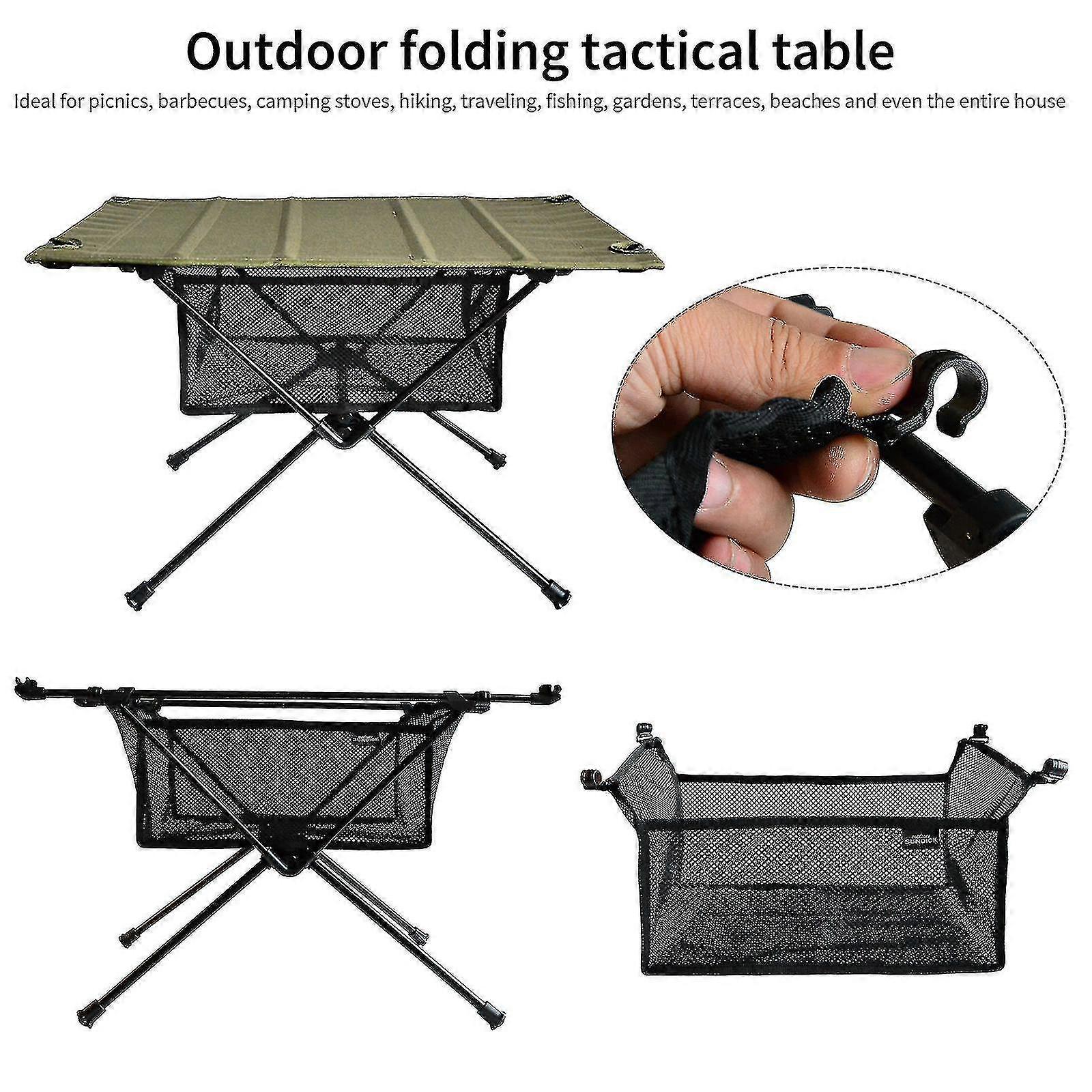 Folding Table Portable Stora Net Shelf Bag Stuff Mesh For Picnic Outdoor Cam Barbecue Kit Folding Table Rack