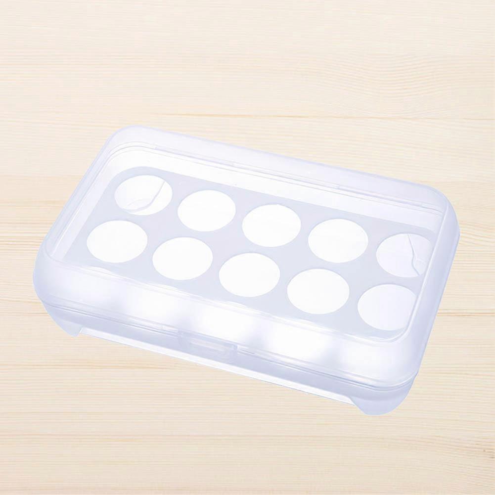 Egg Storage Holder Box 15 Grids Plastic Food Container Kitchen Tool