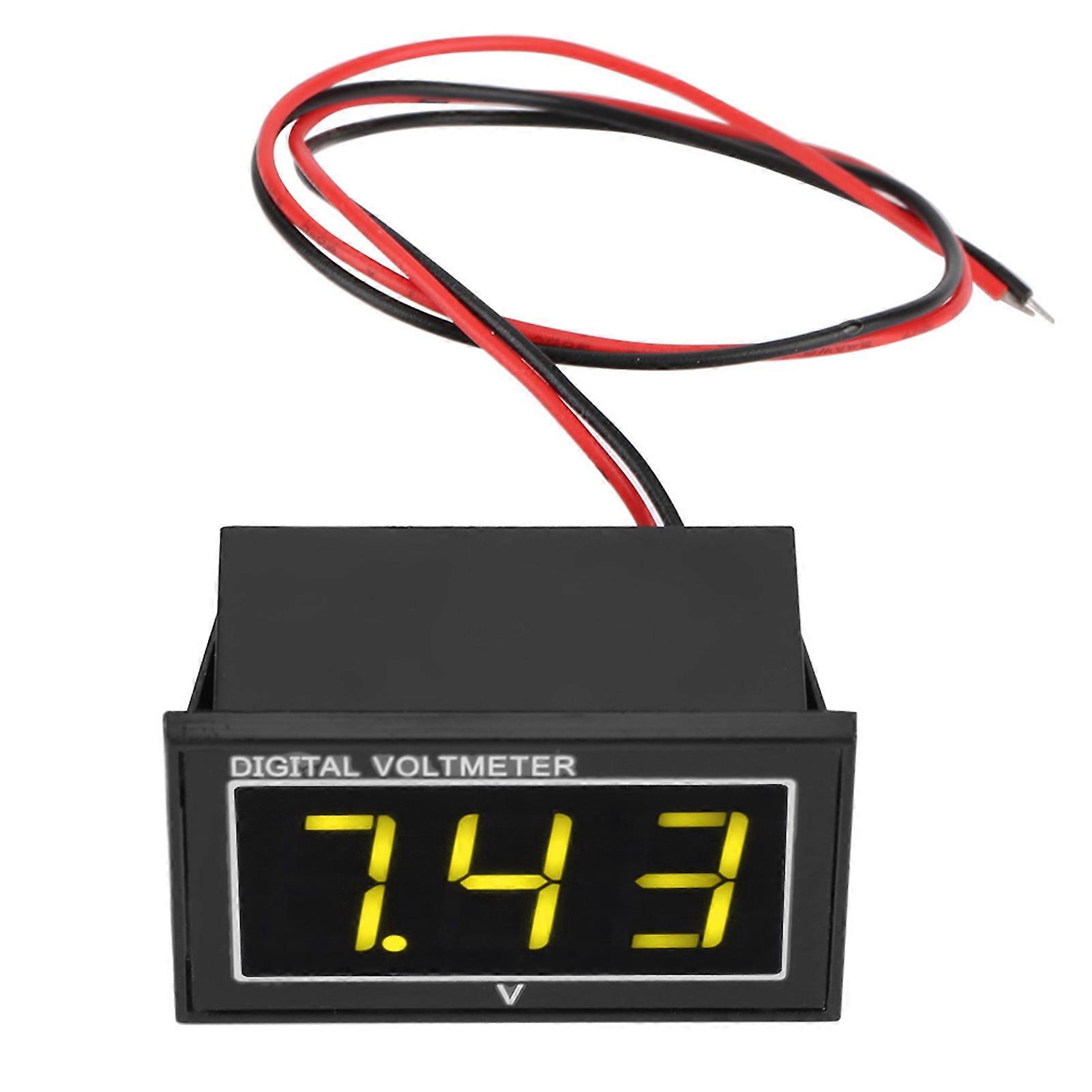 1pc Digital 0.56 LED Display Waterproof Voltmeter DC Voltage Meter Panel (2.5-30V, Yellow)