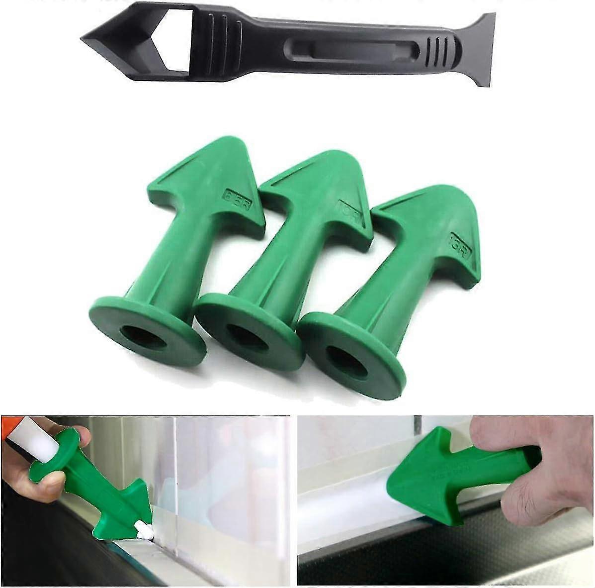 4 Pcs Sealing Nozzle Scraper Sealing Angle Silicone Grout Clean Tool