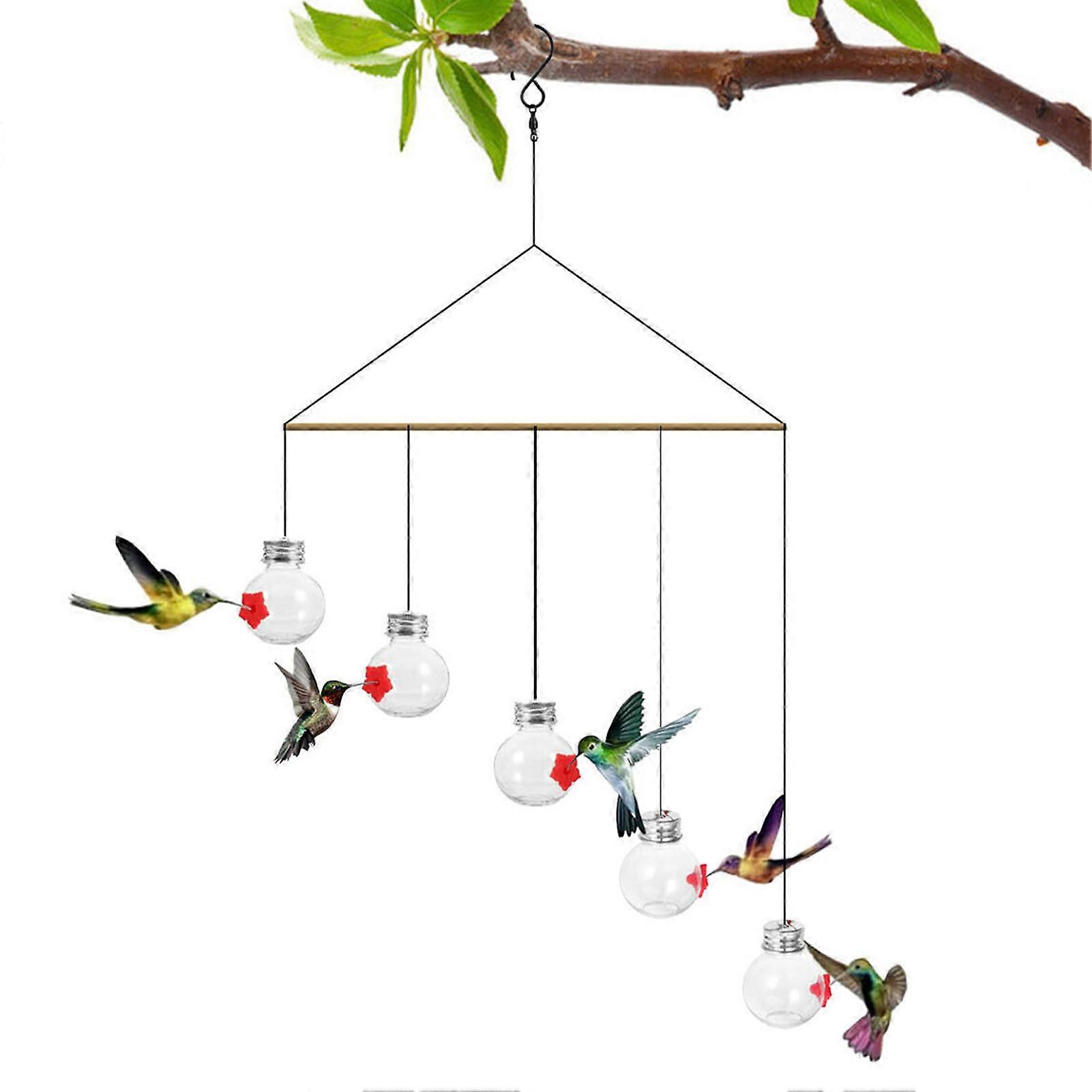 Wind Chime Hummingbird Water Feeder Hanging Structure Simple Hummingbird Feeder Ideal Gift for Bird Watchers And Nature