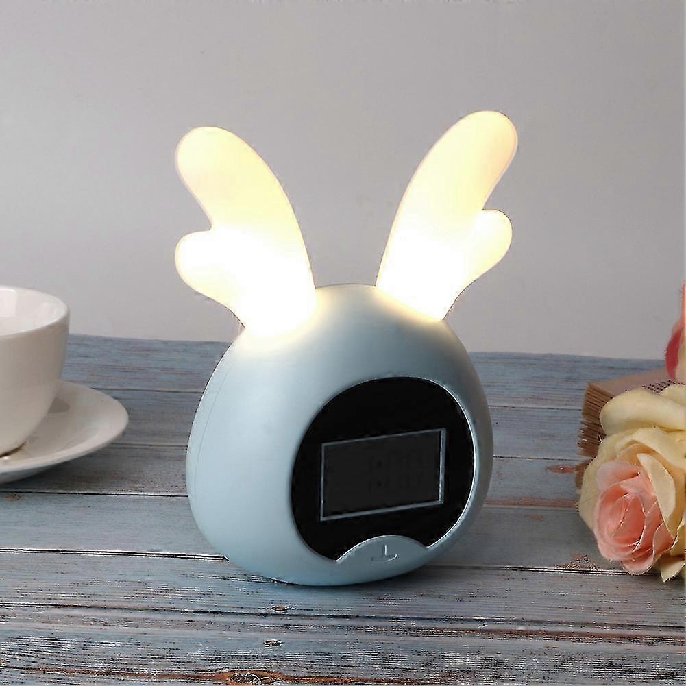 Desktop USB LED Alarm Clock and Table Light in Cartoon Deer Design