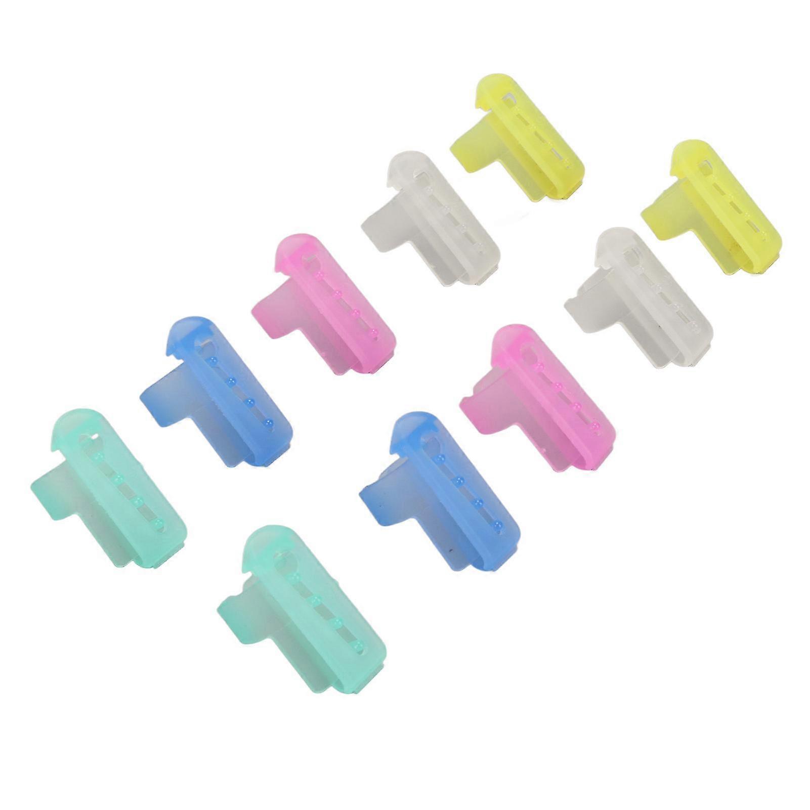 10-Piece Portable Plastic Knitting Thimble Set, Finger Yarn Holder with Glossy Appearance for Crochet and Home Use