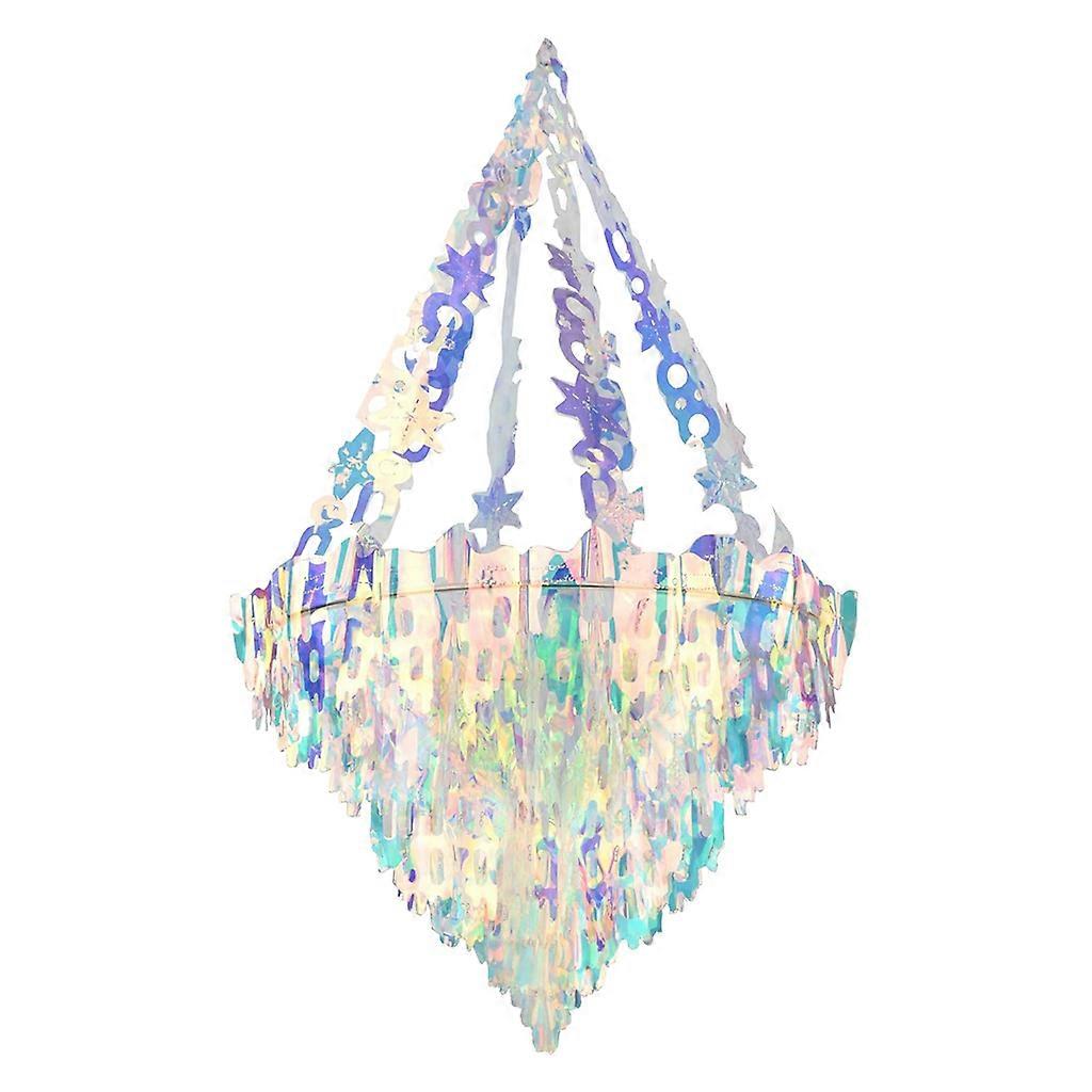 Iridescent Party Ornaments Hanging Chandelier Shaped Ceiling Decor for Wedding