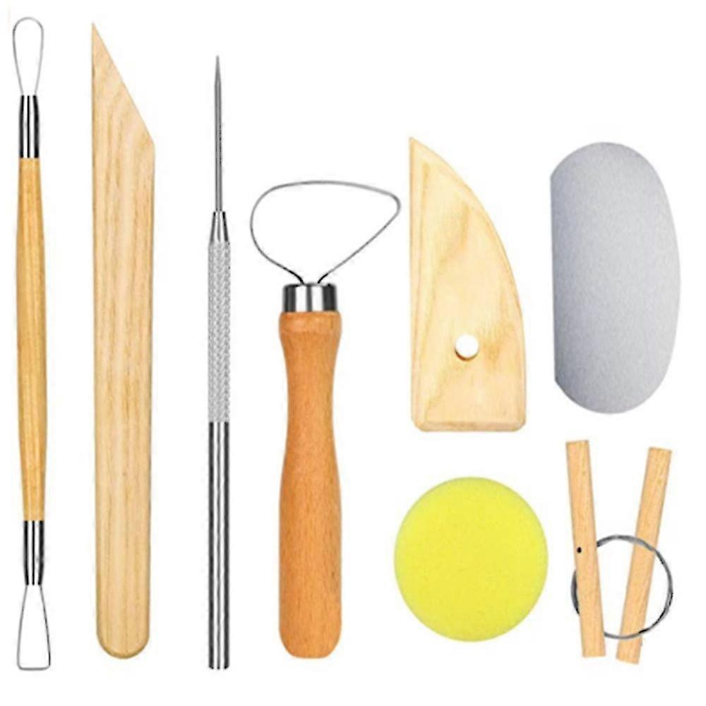 8 Piece Set Practical Clay Ceramics Molding Tools Wood Knife Pottery Tool