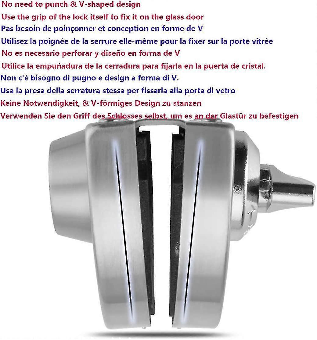 Serratura Per Porta Vetro - Acciaio Inox, Per Vetro 10-12 Mm, Doppio Accesso Con Chiave, Scorrevole