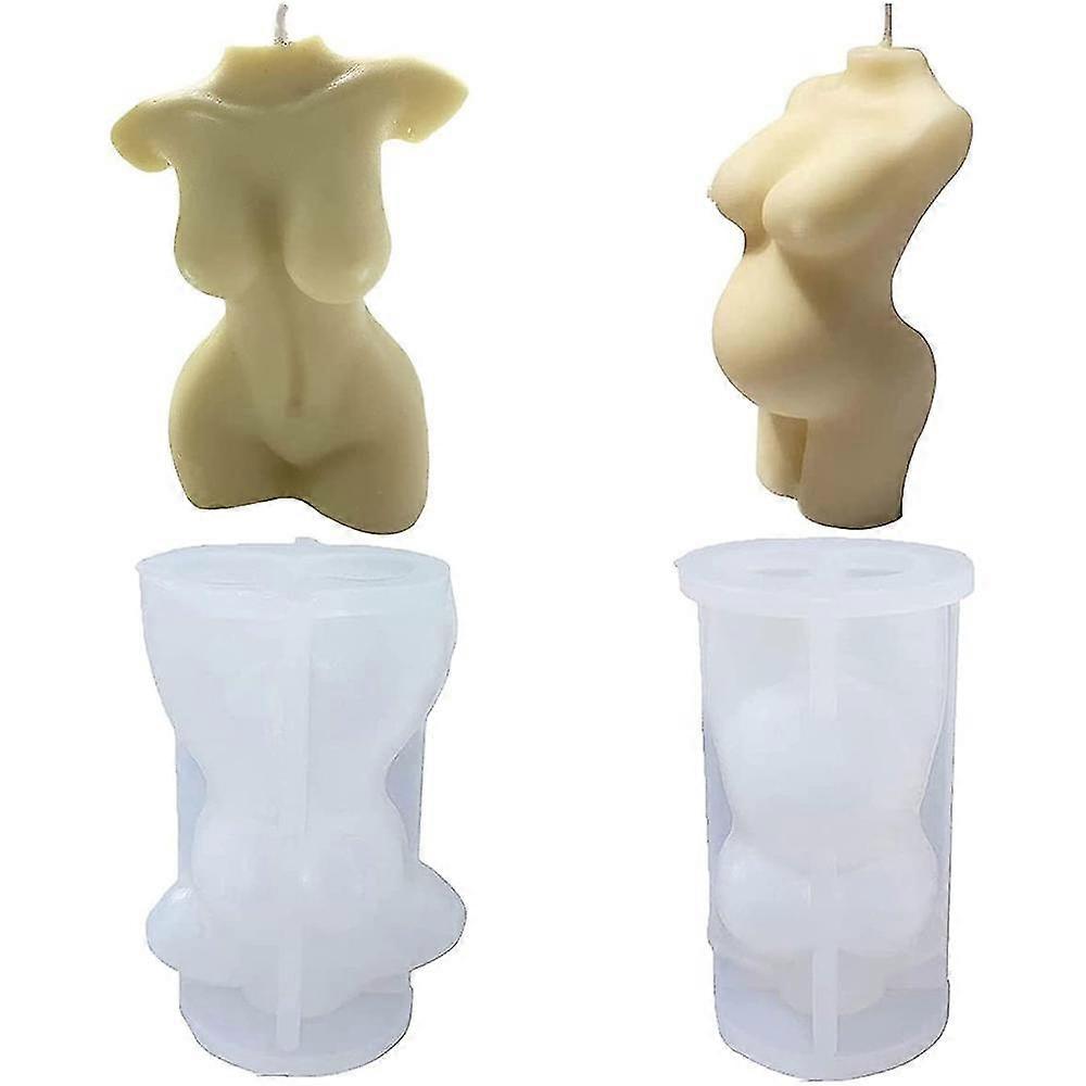 2pcs Harpiks Krop Candel Forme