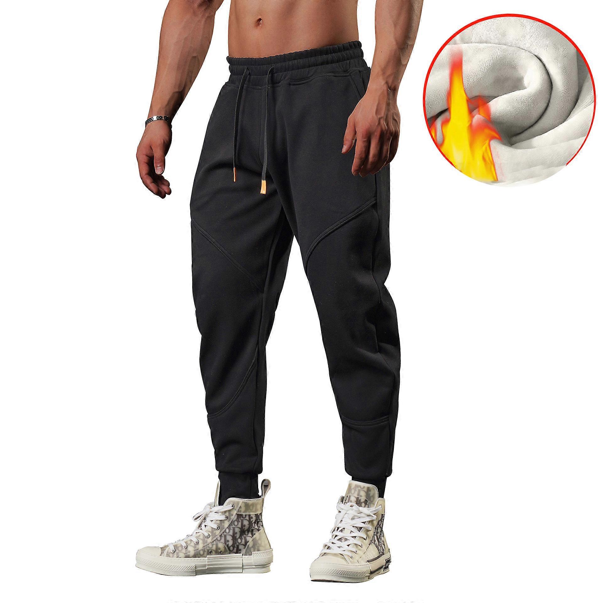 Men's Sherpa Lined Sweatpants Winter Jogging Pants