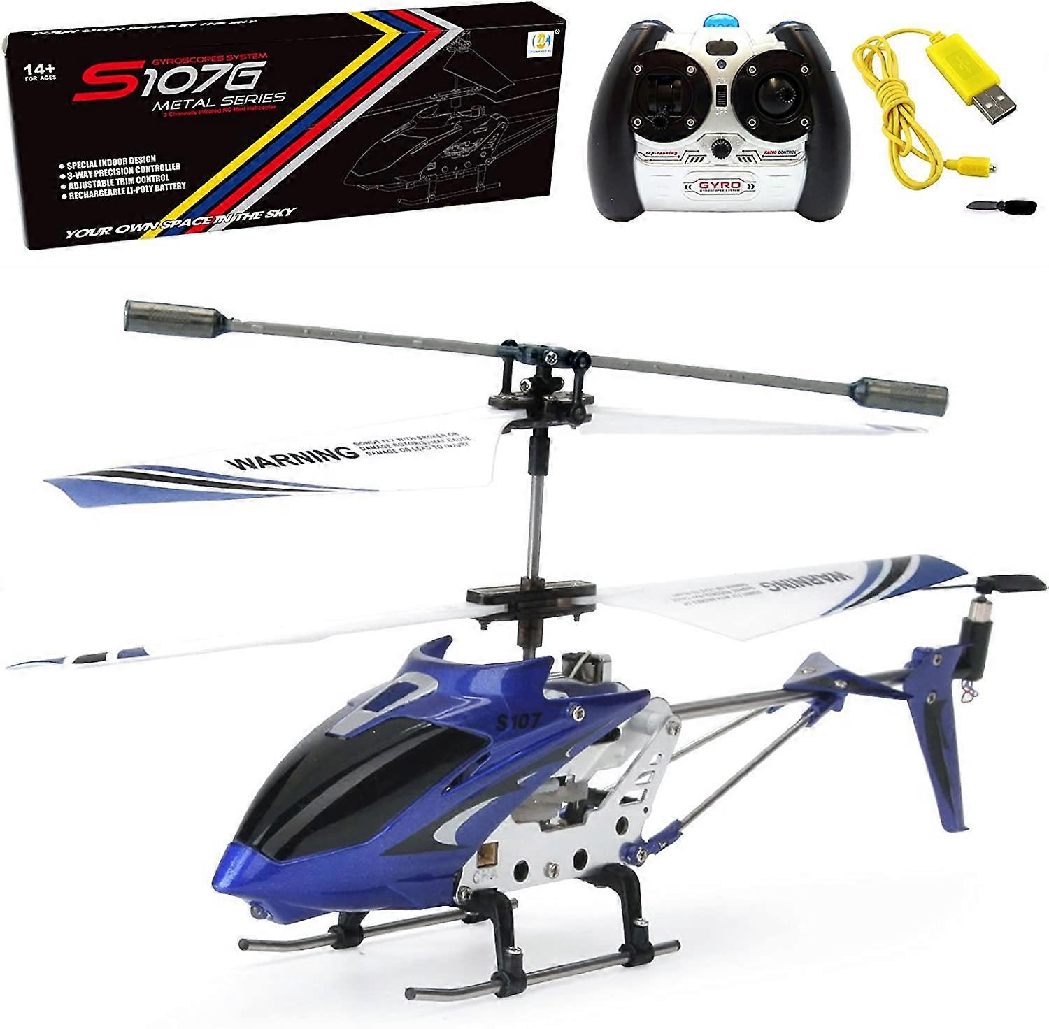 KATEA S107/S107G Phantom 3CH 3.5 Channel Mini RC Helicopter with Gyro Blue