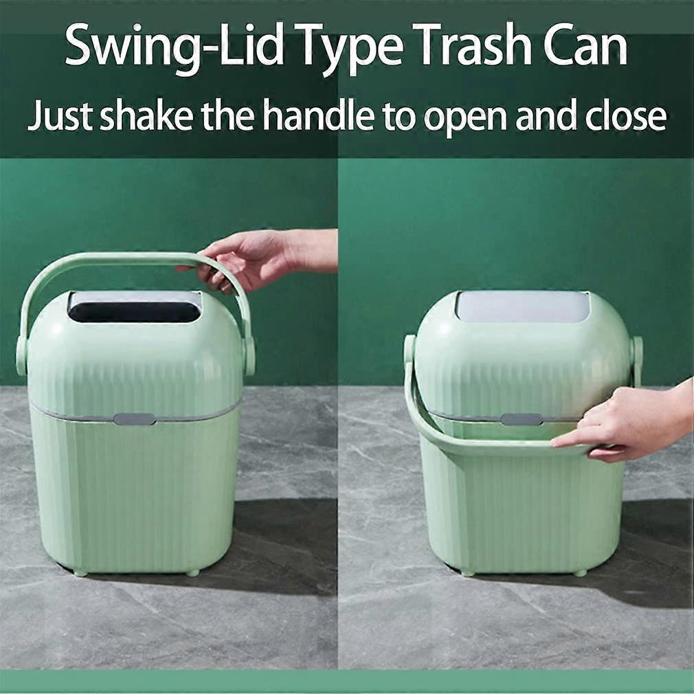 Plastic Trash Can with Handle,Rectangular Slim Trash Basket Trash Can for Living Room,Bedroom,Office,Kitchen