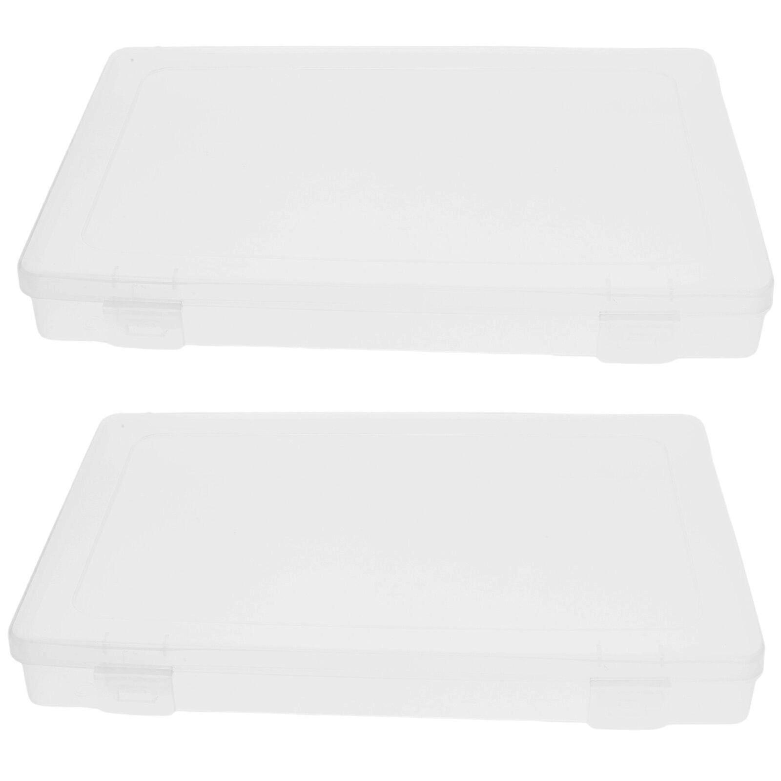2Pcs Plastic File Folders Transparent Document Storage Box Wear-resistant Plastic Files Holder
