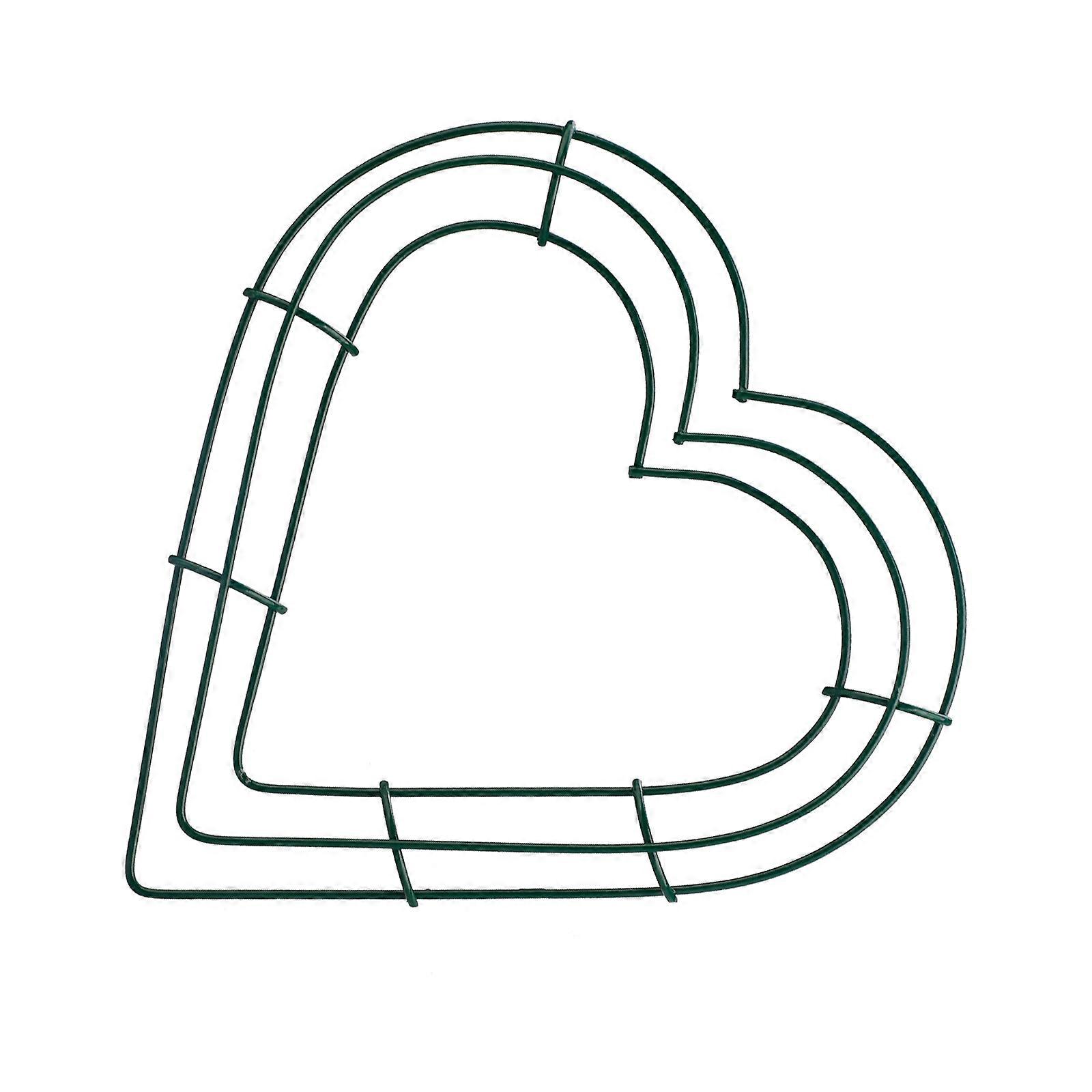 חדש חם DIY קישוט הבית טבעות זר תיל בצורת לב לחג המולד ראש השנה 2 יחידות סידור פרחים זר פרחים