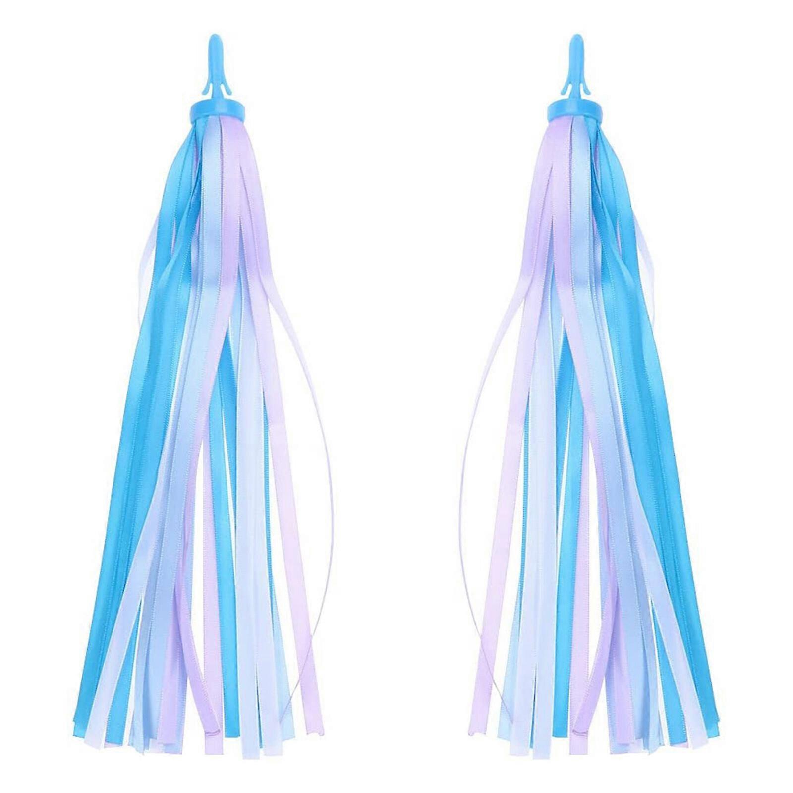 2X Streamerit Tupsu Ohjaustanko Poika Skootteri Lasten pyörä Värikkäät tyttönauhat.