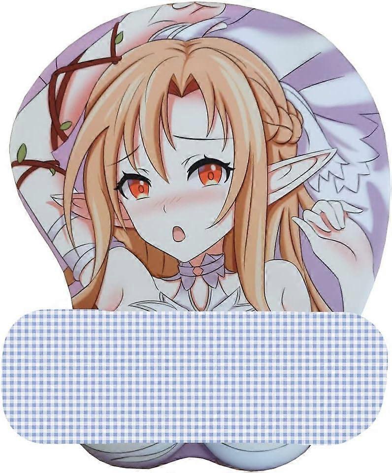 Sword Art Online Asuna 3D Anime Mouse Pads with Rest Gaming Mousepads Non Slip Computer Mouse Mat for Milk Fiber Fabric