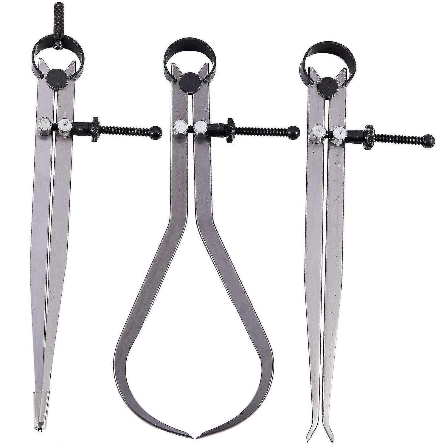 Spring Inside Outside Divider Caliper Set 8-inch Machinist Tools 3-pack