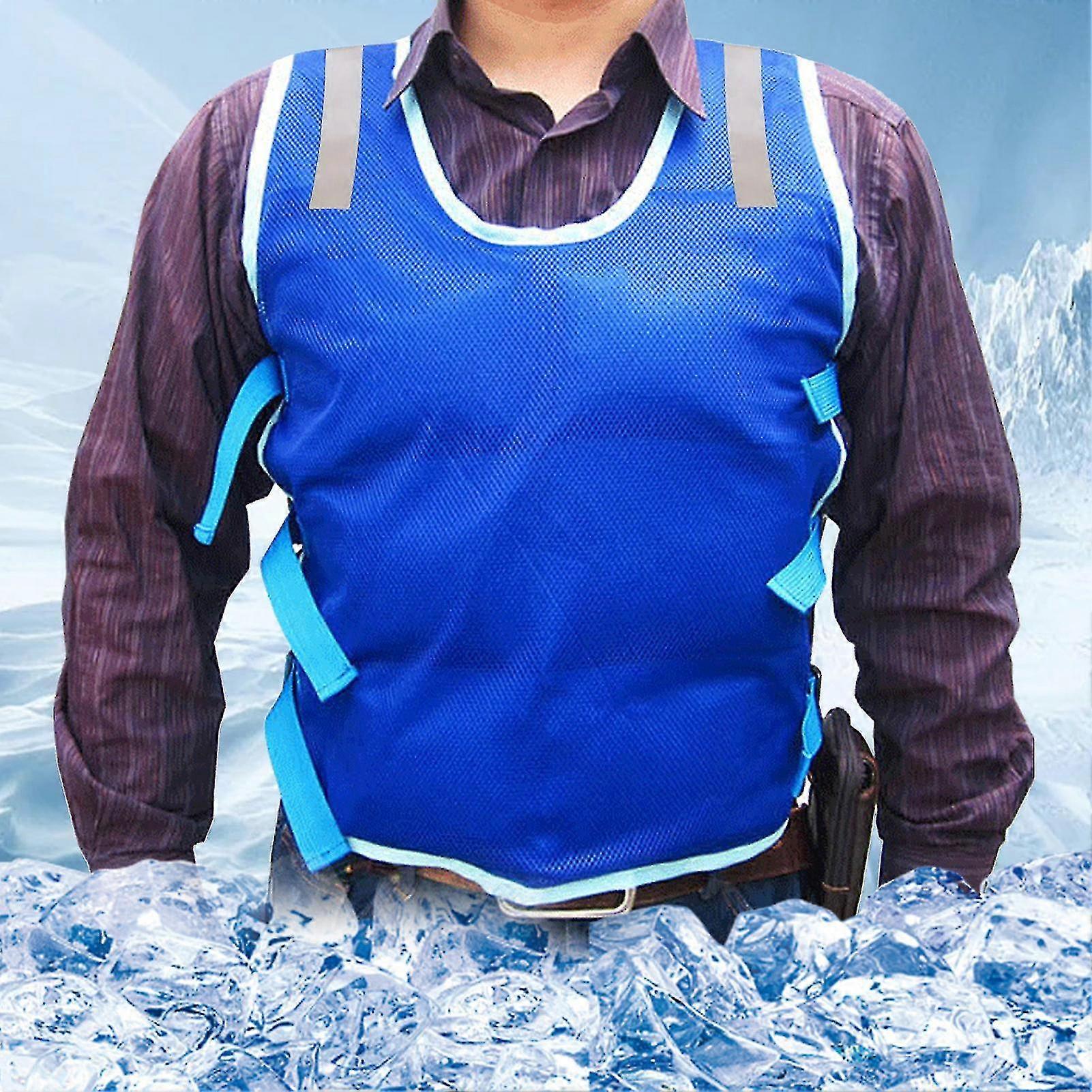 سترة تبريد الجسم الصيفية مع 12/24pcs مجموعة حزم الجليد لصيد الأسماك في الهواء الطلق ركوب الدراجات تشغيل الطبخ ركوب المضادة لدرجة حرارة عالية