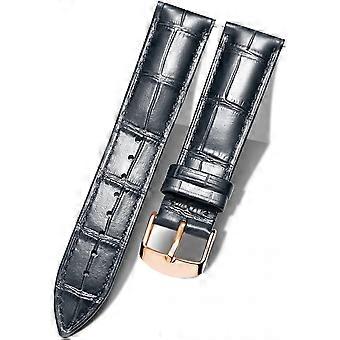 Aveki Genuine Leather Replacement Watch Band Multicolor Waterproof For Men Women, Gr-black (23mm) C106-344