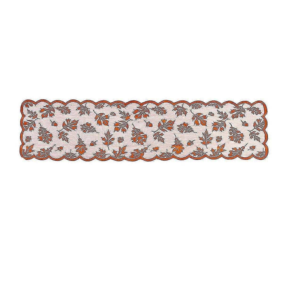 Autumn Decoration Thanksgiving Table Runner Maple Leaf Lace