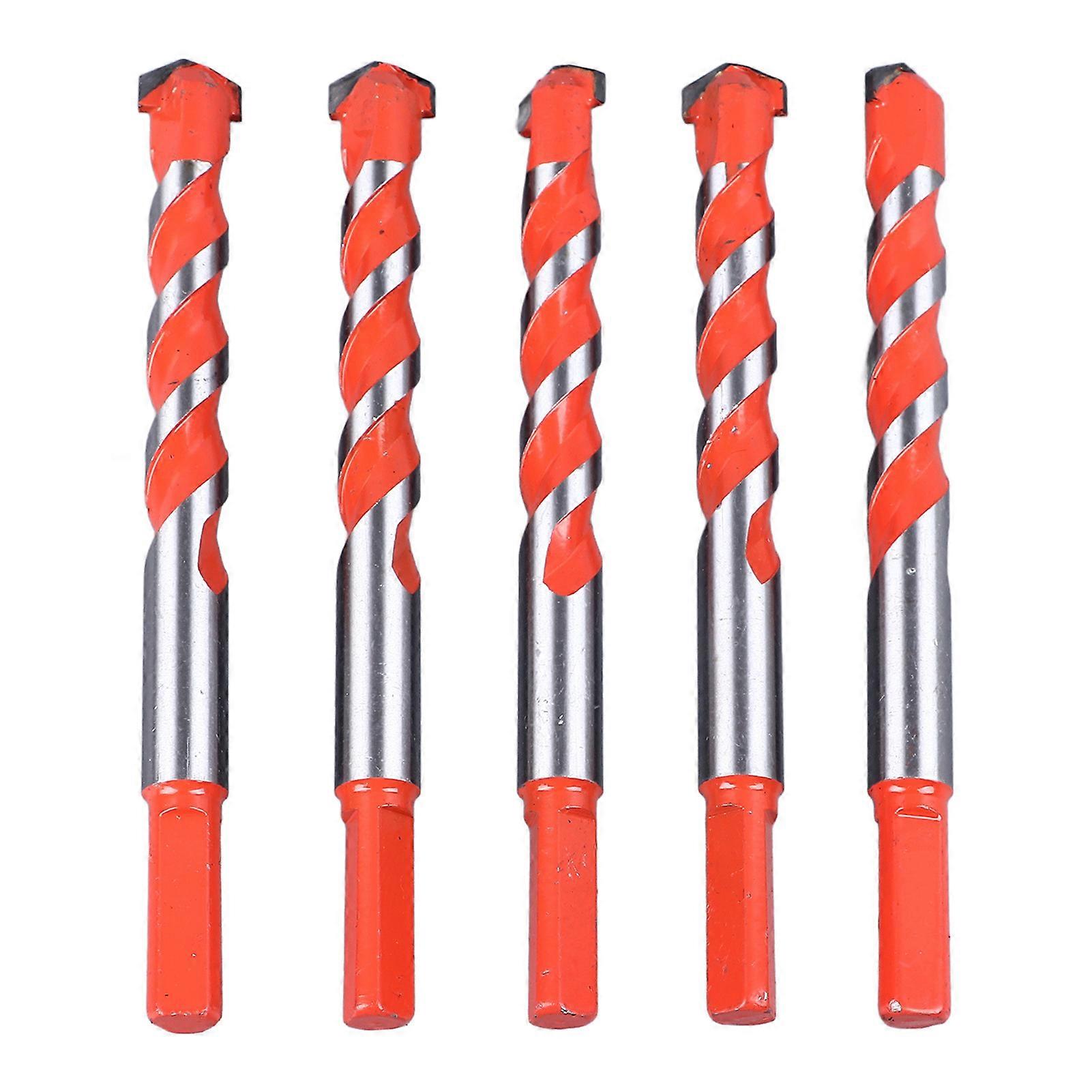 TICFOX 5PCS Twist Drill Bits 16.2mm Straight Triangle Shank Cemented Carbide Drill Bits for Clinker