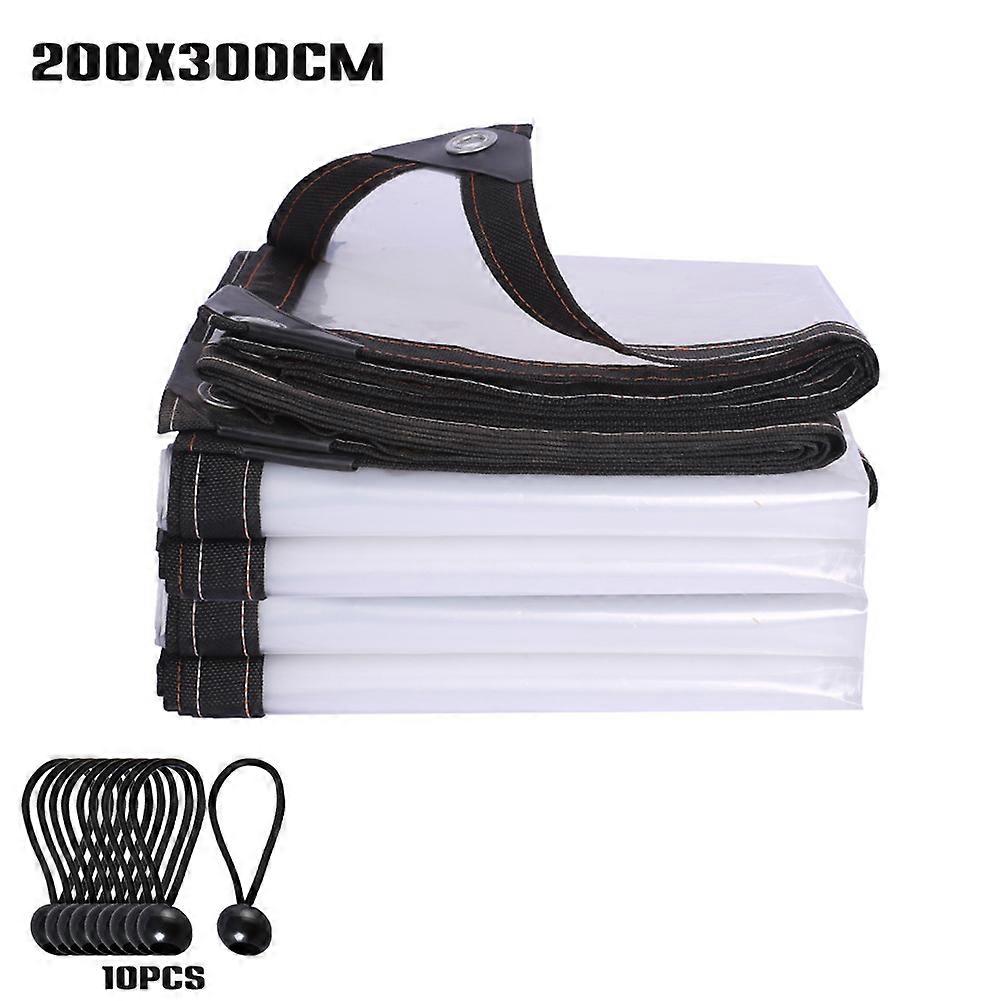 Waterproof Tarpaulin With Eyelets, Transparent, Foldable with tie ball