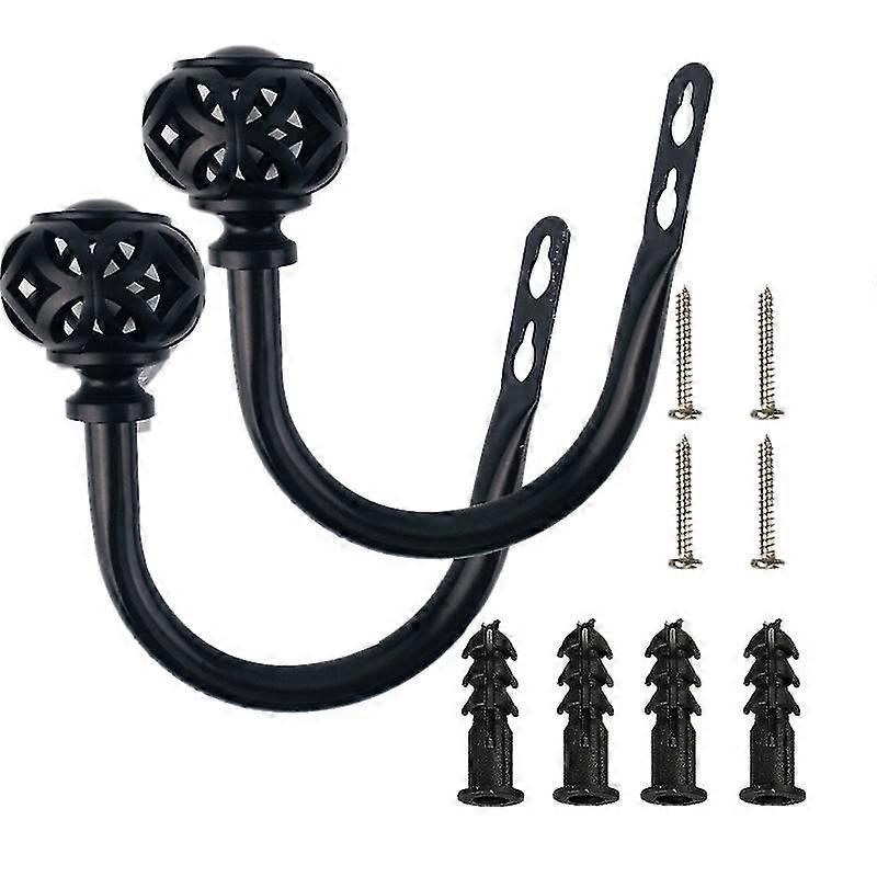 1 Pair Of Metal Curtain Hooks - Retro Wall Mounted Curtain Hold Back Tiebacks Wall Hook Tassel Drap
