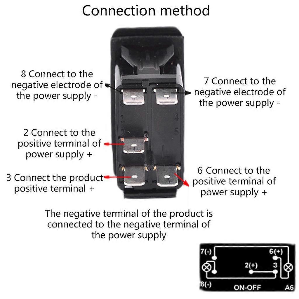 Air Strike Laser Etched 5-Pin Rocker Switch - ON/OFF SPST 20A 12V Blue LED Switch