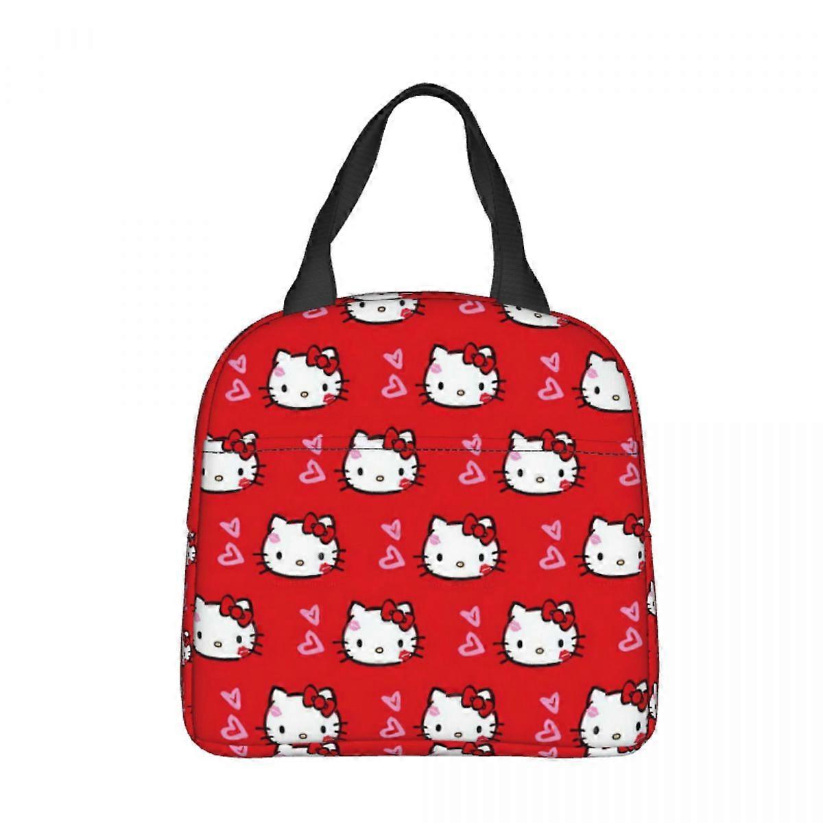 Ροζ Hello Kitty Κολάζ Μονωμένη τσάντα μεσημεριανού γεύματος Τσάντα ψυγείου Δοχείο γεύματος Κινούμενα σχέδια Φορητό κουτί μεσημεριανού γεύματος Κορίτσι αγόρι Σχολικά ταξίδια