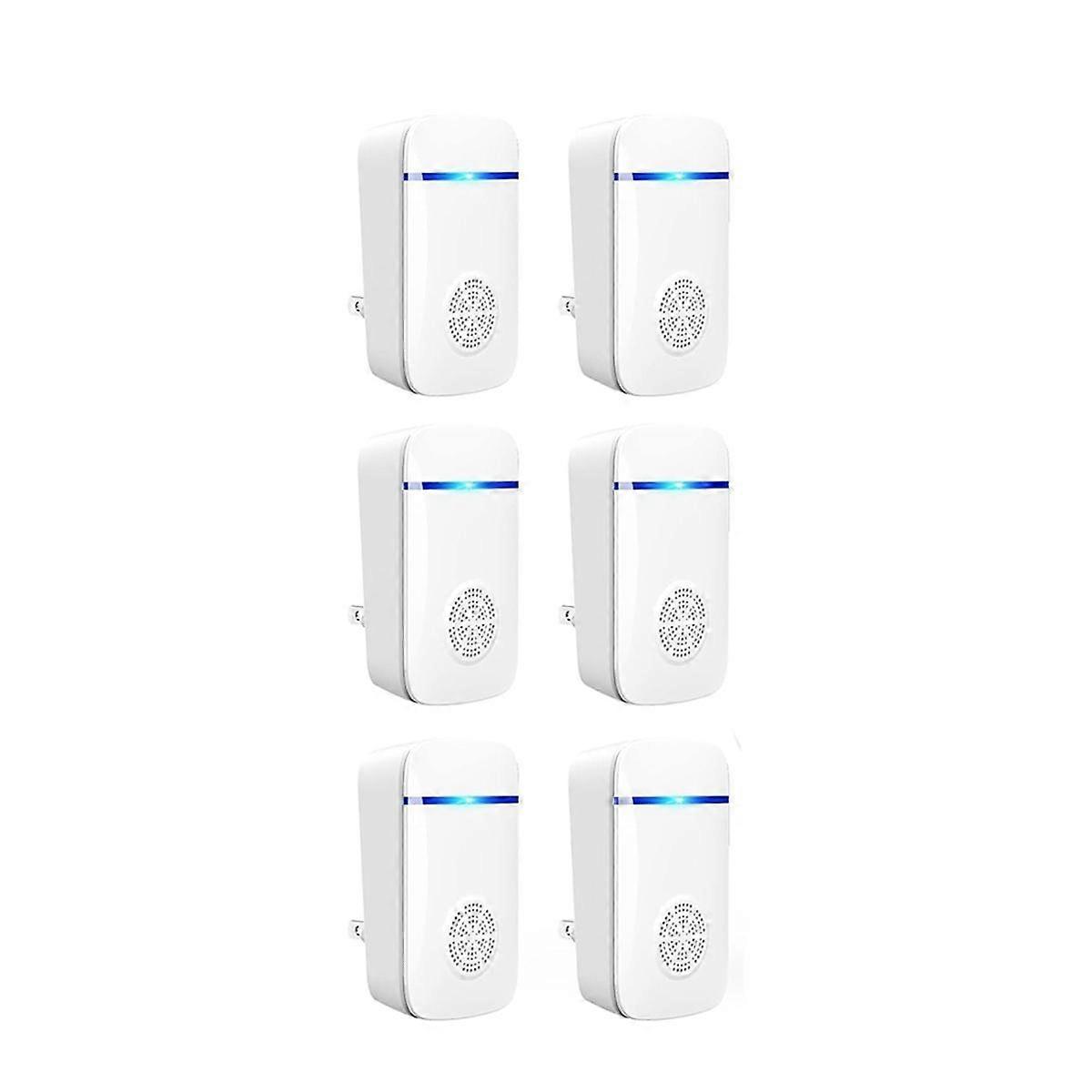 6PCS Ultrasonic Repeller,Reusable Rat Repellent Powerful Mouse Repellent Control for Spider, Mouse,US Plug