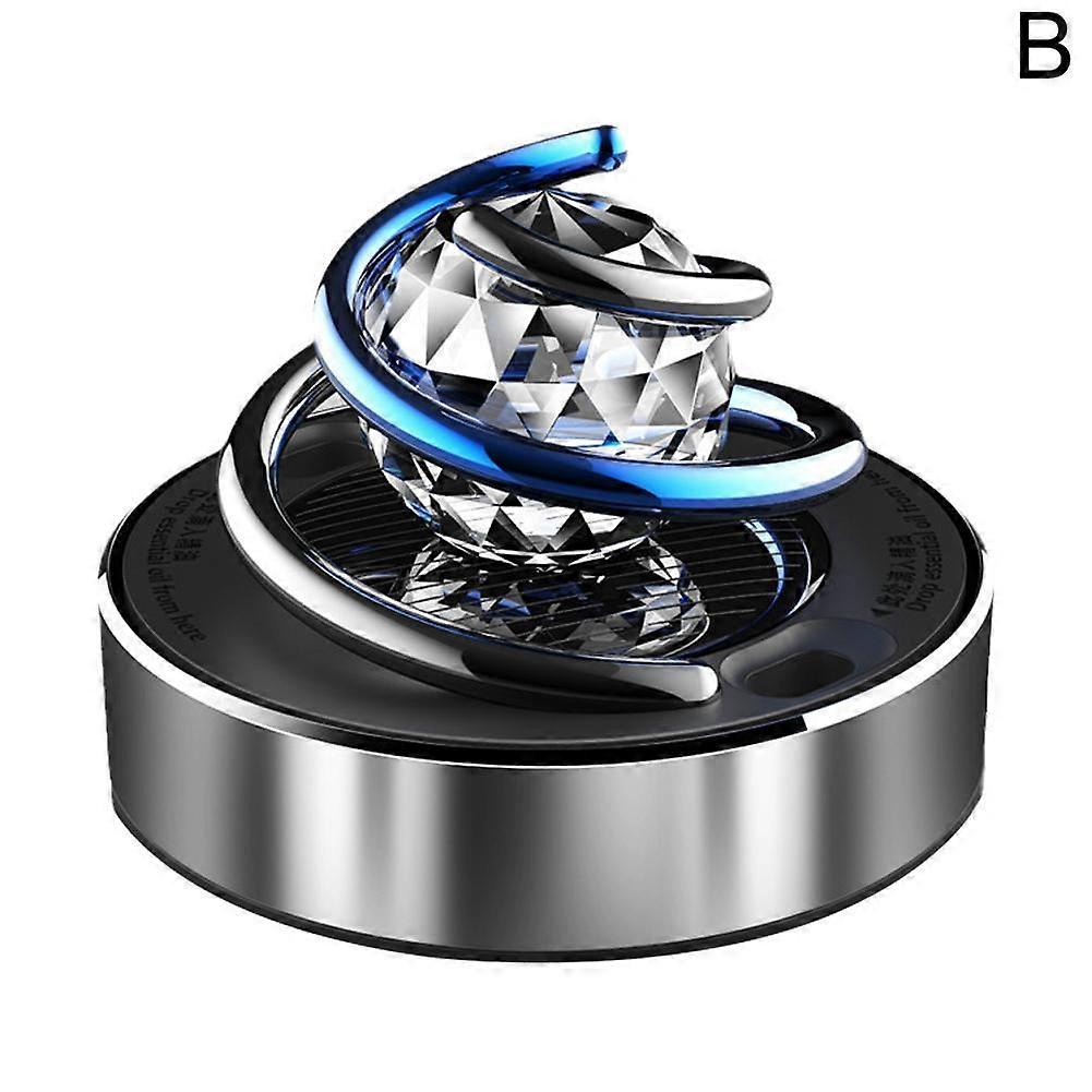 Diffuseur d'huiles essentielles rotatif à énergie solaire pour voiture, orné de strass et offrant une longue durée d'utilisation.