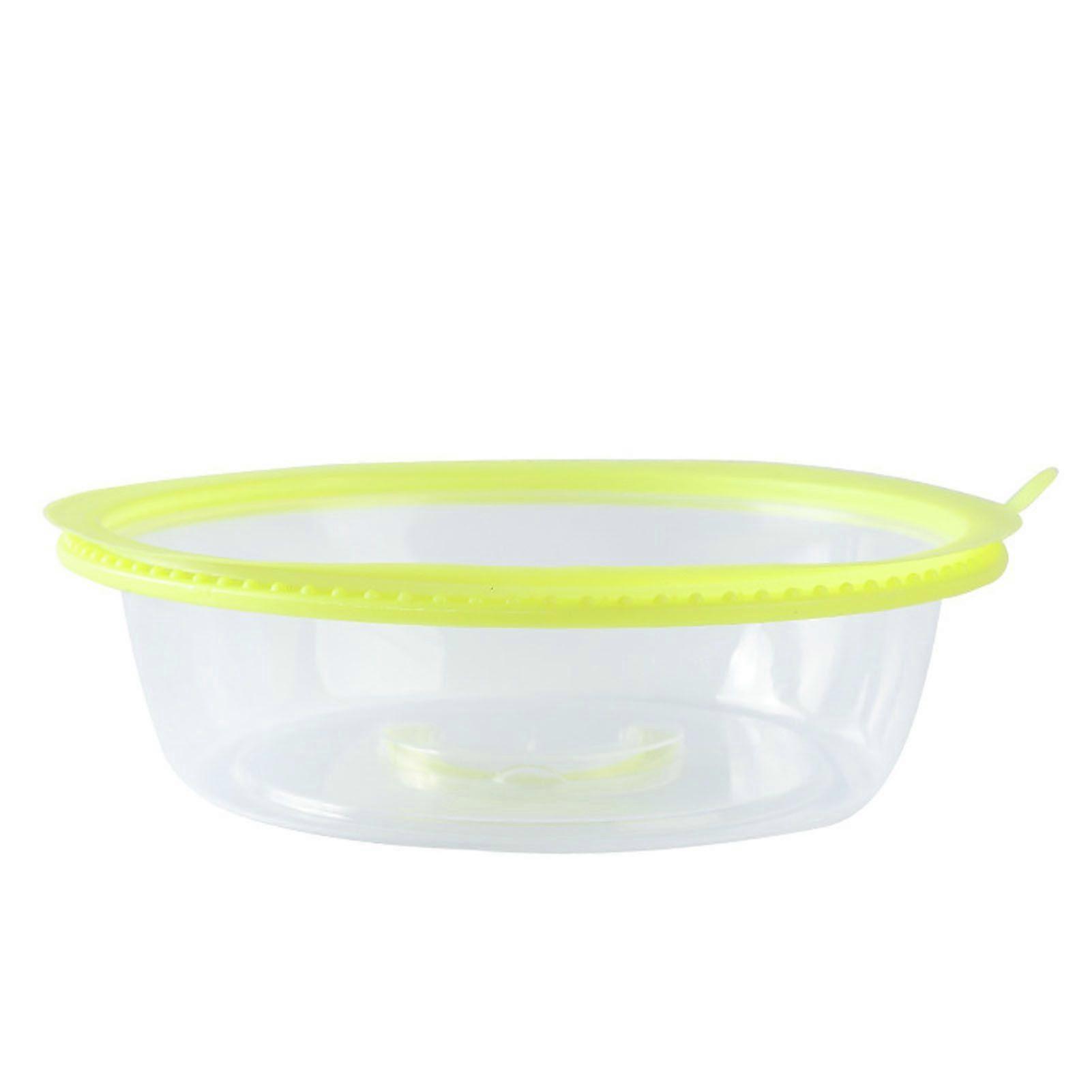 Microwave Heating Sealing Cover Transparent PP Stackable Temperature Keeping Plate Serving Cover for Kitchen Yellow