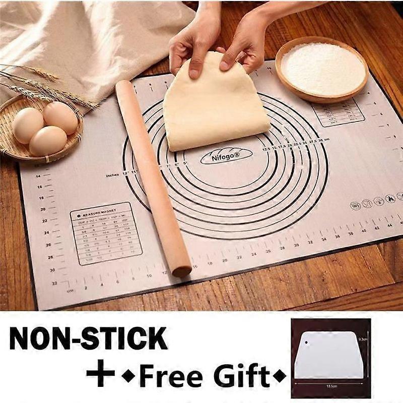 Reusable Non-Stick Silicone Baking Mat 100% BPA Free Bisphenol-A Black + Free Scraper