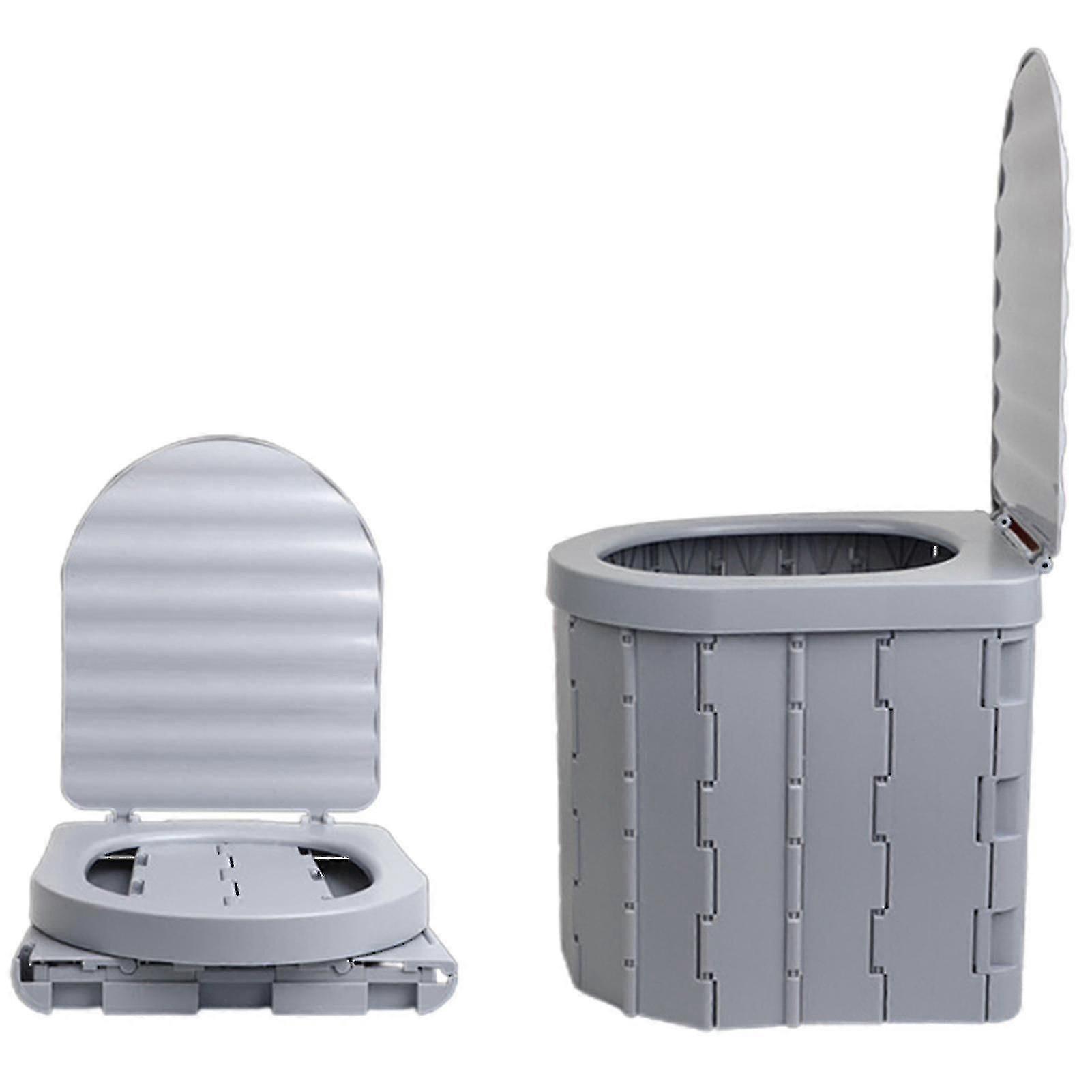 Portable Folding Toilet For Camping, Waterproof With Cover, Car Rv Tent Toilet Bucket