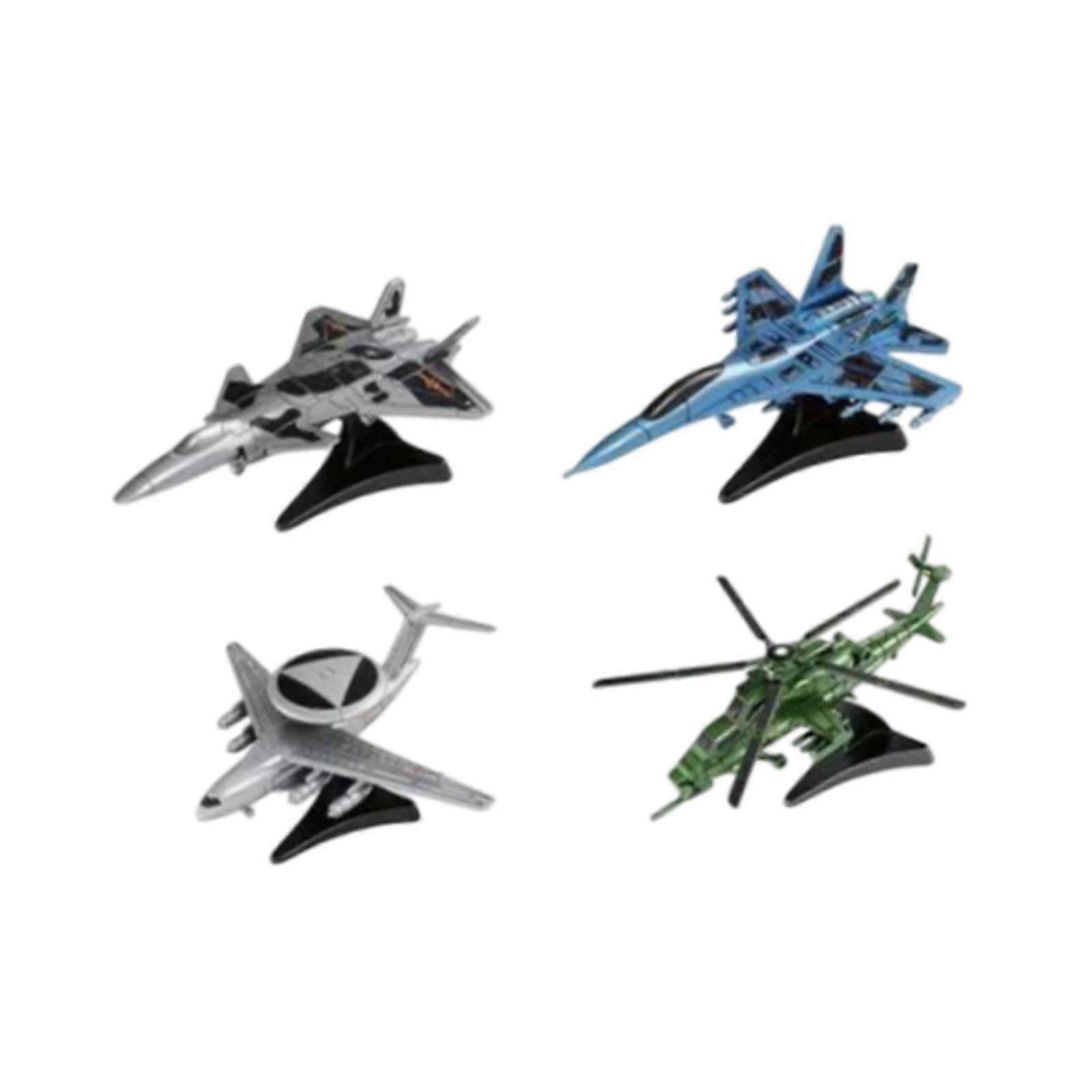 4Pcs 4D Plane Model Puzzles Model Building Kits for Children Boy Table Scene Aircraft