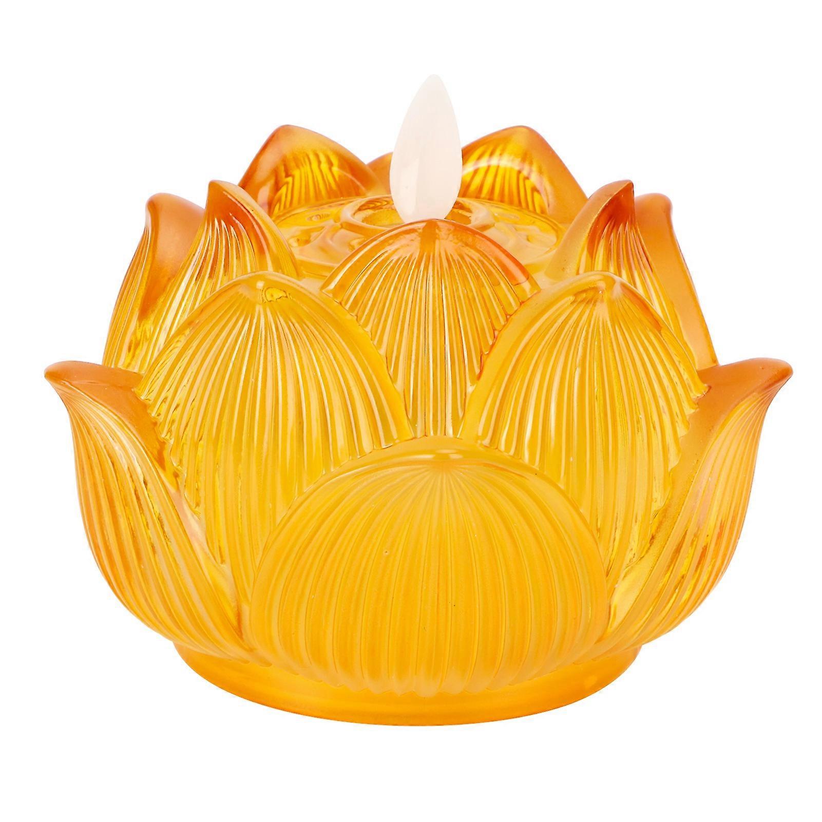 Simulation Glazed Electronic Candle Buddha Lamp for Home Decoration