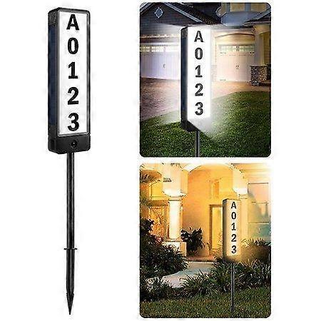 Customizable 2-Sided Solar-Powered LED Address Sign with Easy Installation and Dual Lighting Modes