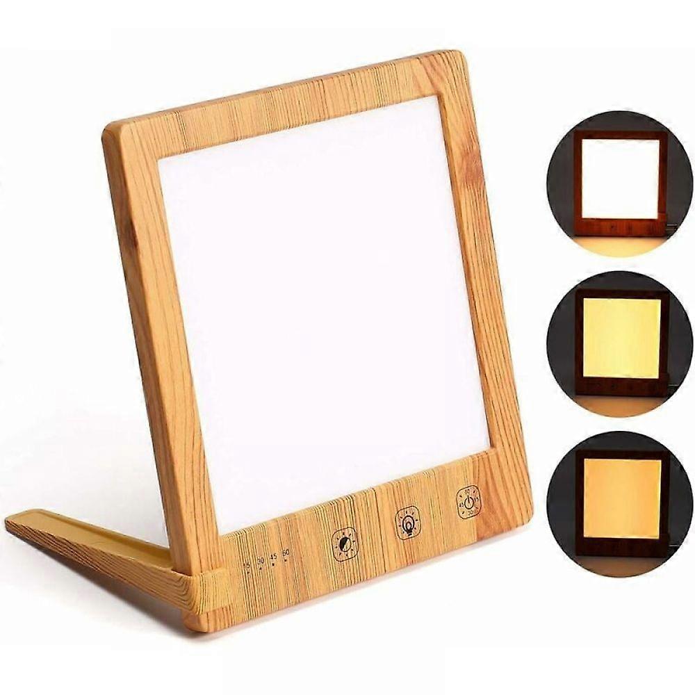 10000 Lux Light Therapy Lamp, LED Touch-Controlled, Solar-Powered