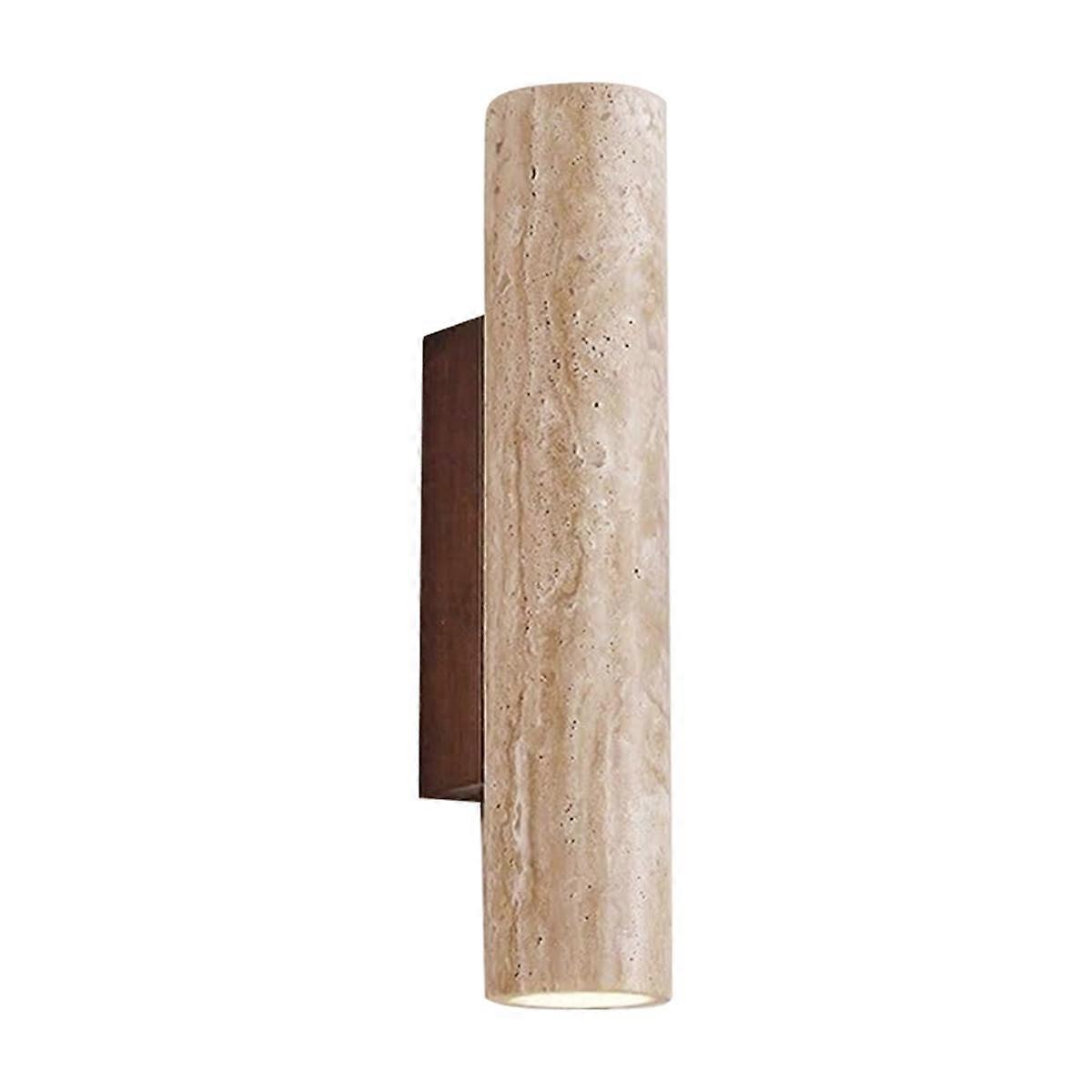 LED Wall Light Modern Simple Natural Yellow Travertine Wall Light with Up and Down Light for Bedroo