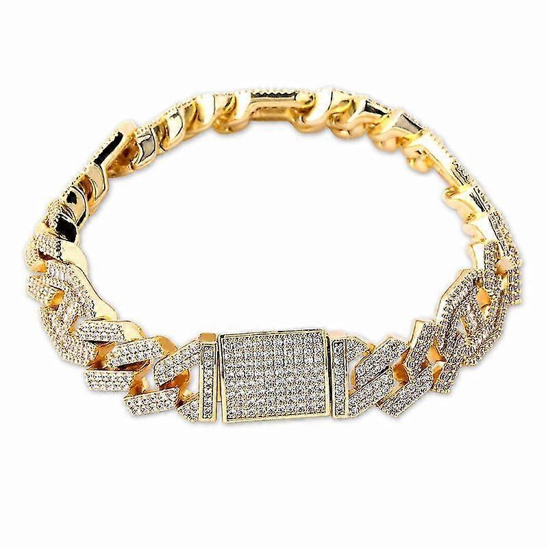 Full Zircon Hip Hop Cuban Chain Bracelet